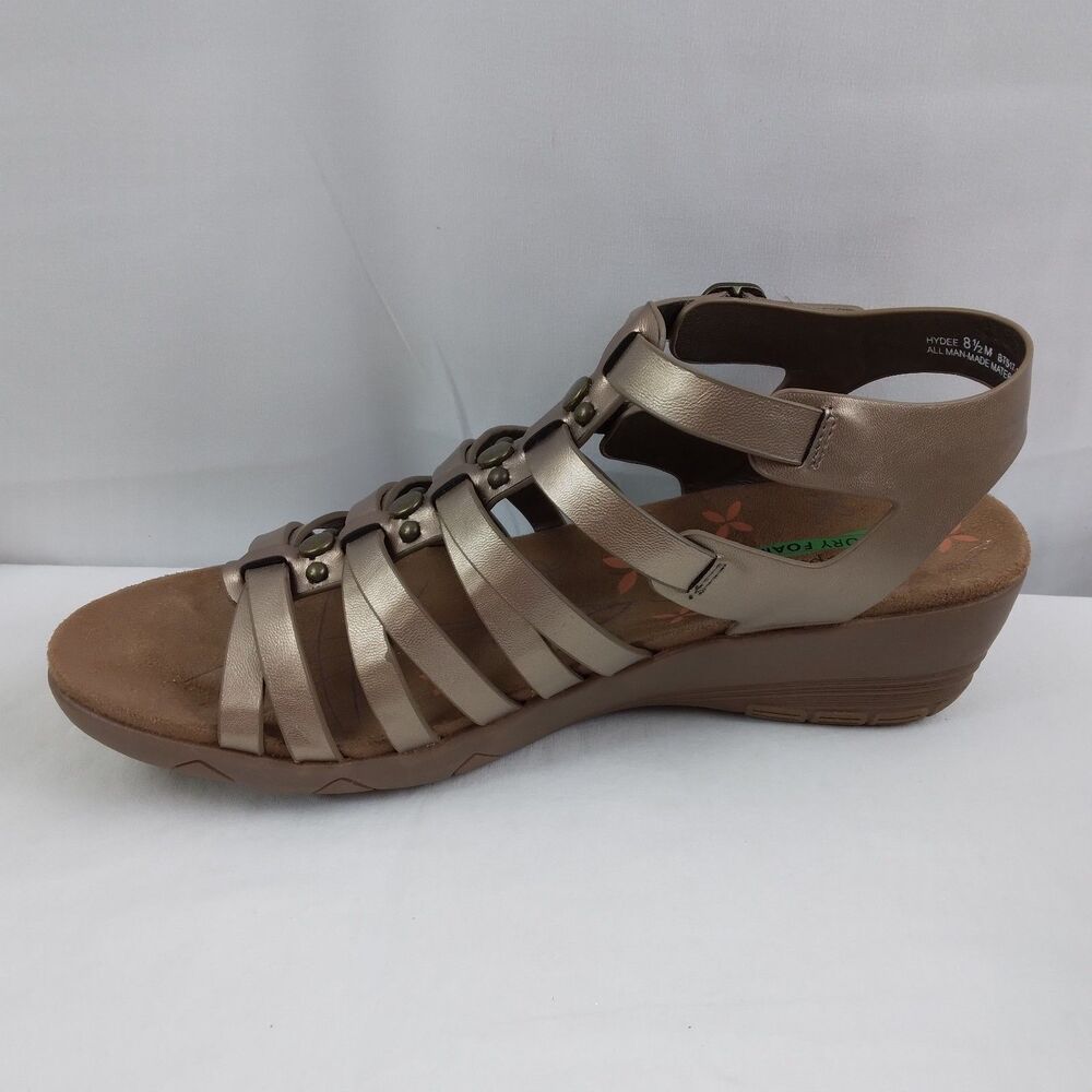 Baretraps Hydee Sandals Gladiator Bronze Adjustable Strappy Wedge Heels 8.5 M - Picture 7 of 11